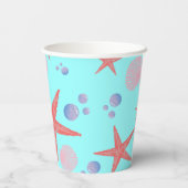 キュートシーシェルヒトデ沿岸夏海ビーチ 紙コップ (裏面)