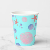 キュートシーシェルヒトデ沿岸夏海ビーチ 紙コップ (正面)