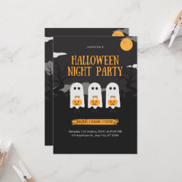 キュートシートゴーストのかぼちゃハロウィンお菓子 招待状
