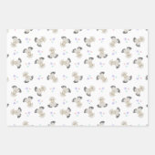 キュートシープキッズファームアニマルズ納屋周囲の庭誕生日 ラッピングペーパーシート (正面)