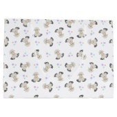 キュートシープキッズファームアニマルズ納屋周囲の庭誕生日 ラージペーパーバッグ (裏面)