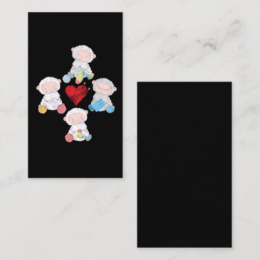 キュートシープヤーン編み物ソックスクロチェット祖母 名刺 (正面/裏面)