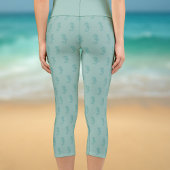 キュートシーホースモノグラムシーグリーンカプリレギンス カプリレギンス