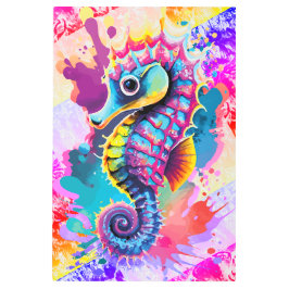 キュートシーホース – カラフルベビーシーホース海洋生物 メタルプリント