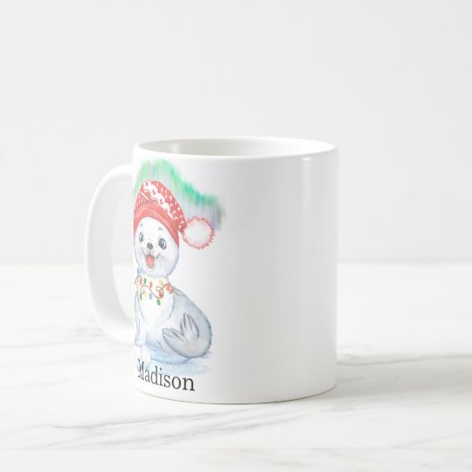 キュートシール南極ホットチョコレート名コーヒーマグ コーヒーマグカップ (正面左)