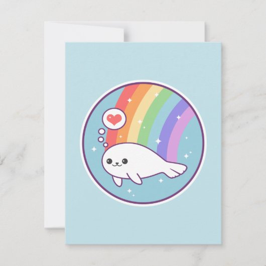 キュートシール誕生日招待状 招待状 (正面)