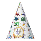 キュートジェミニ〔占星術の〕十二宮図誕生日 パーティーハット (正面)