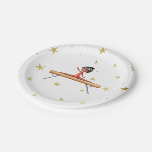 キュートジムティックスブラックガール誕生日 ペーパープレート (アングル)