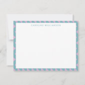 キュートジモダンオメトリックパステルブルーパーソナライズされた  ノートカード (正面)