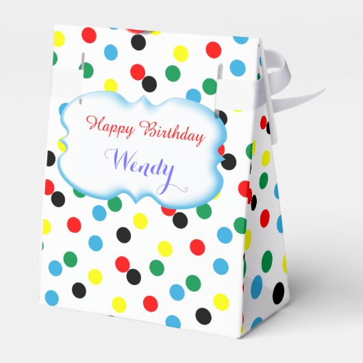 キュートジャグリングサーカスピエロオン水玉模様 フェイバーボックス (裏面サイド)