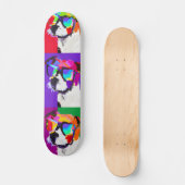 キュートジャックラッセルポートレートポップ・アートのアートスタイル スケートボード (正面)
