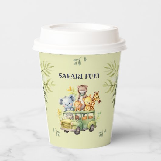 キュートジャングルアニマルサファリ誕生日 紙コップ (正面)