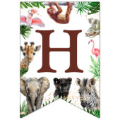 キュートジャングルアニマルズサファリ誕生日 バンティングフラッグ (第2の旗)