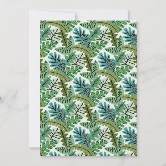 キュートジャングルサファリオンタイガーエレファント誕生日 招待状 (裏面)