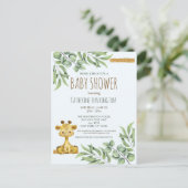 キュートジャングルサファリキレーフベビーシャワー招待状 ポストカード (スタンド正面)