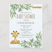 キュートジャングルサファリキレーフベビーシャワー招待状 ポストカード (正面)