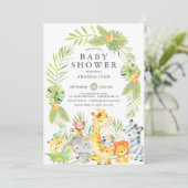 キュートジャングルサファリニュートラルベビーシャワー招待状 招待状 (スタンド正面)
