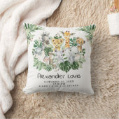 キュートジャングルワイルドサファリアニマルズグリーンリー男の赤ちゃん クッション (ブランケット)