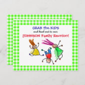 キュートジャンピングキッズファミリー懇親会招待状 招待状 (正面/裏面)