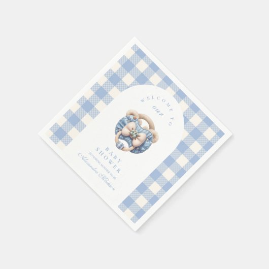 キュートジャンベビーデニムベビーシャワー スタンダードカクテルナプキン (角)