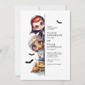 キュートジョイント子供の誕生日ハローウィンパーティ 招待状 (正面)