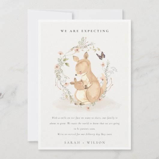 キュートジョーママカンガロフローラリースベビー 案内状 (正面)