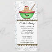 キュートジンガーブレッドクッキーエクスチェンジホリデー招待状 招待状 (正面/裏面)