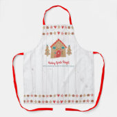 キュートジンガーブレッドベーキング素朴ホリデータイポグラフィ エプロン (正面)