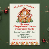 キュートジンガーブレッド飾ハウス誕生日 招待状