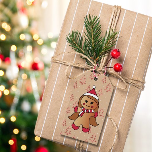 キュートジンジャーブレッドガールホリデークッキークラフト ギフトタグ