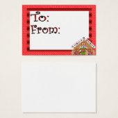 キュートジンジャーブレッドハウスギフトラベル (正面&裏面)