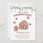 キュートジンジャーブレッドハウスクリスマスパーティー 招待状 (正面)