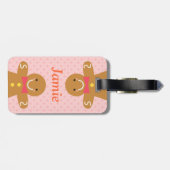 キュートジンジャーブレッドマンホリデパーソナライズされたー ラゲッジタグ (裏面横)