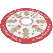 キュートジンジャーブレッドマンホリデー素朴名前をカスタムする ブラッシュドポリエステルツリースカート (アングル)