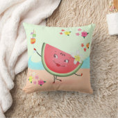 キュートスイカキャラクターとビーチ クッション (ブランケット)