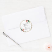 キュートスイカグリッターとストロ絵を描ック誕生日 ラウンドシール (封筒)