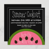 キュートスイカサマーBBQクックアウト招待状 招待状 (正面/裏面)