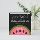 キュートスイカサマーBBQクックアウト招待状 招待状 (スタンド正面)