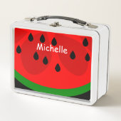 キュートスイカパーソナライズされたカスタム メタルランチボックス (正面)
