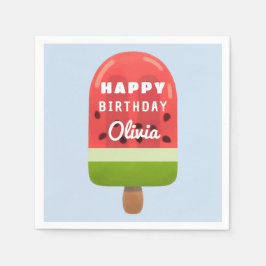 キュートスイカポスクルハッピーバースデー スタンダードカクテルナプキン