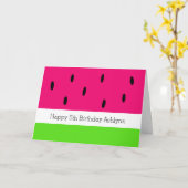 キュートスイカ誕生日 カード (黄色い花)