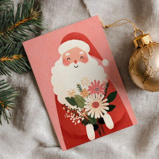 キュートスイートサンタクロースフェスティバルフローラクリスマス ポストカード