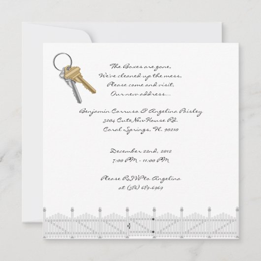 キュートスイートハウスウォーミングパーティー招待状 招待状 (正面)