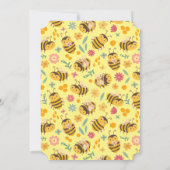 キュートスイートリトルハニーのまわりに誕生日 招待状 (裏面)