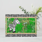 キュートスイートワイルドゼブラ誕生日 招待状 (スタンド正面)