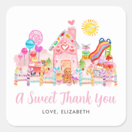 キュートスウィートお祝いキャンディランド子供の誕生日 スクエアシール