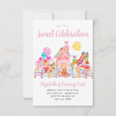 キュートスウィートお祝いキャンディランド子供の誕生日 ノートカード (正面)