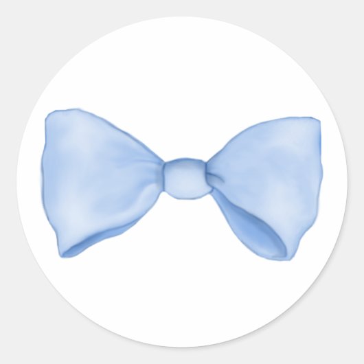 キュートスウィートシンプルベビーブルーボウ ラウンドシール (正面)