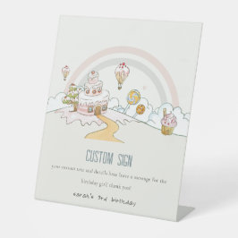 キュートスウィートタイムキャンディランド誕生日カスタムパーティー 台座サイン