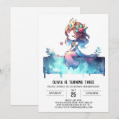 キュートスウィートプリンセス誕生日 招待状 (正面/裏面)